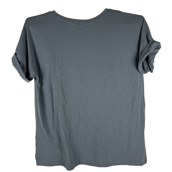 Zenana Premium Womens V-Neck Short Sleeve T-Shirt Size 1X Blue - Picture 2 of 5